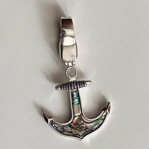 Anchor Pendant with Abalone Inlay